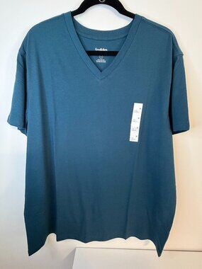 NWT Mens Size XL V-Neck Goodfellow Every Wear Tee Short Sleeve  Blue
